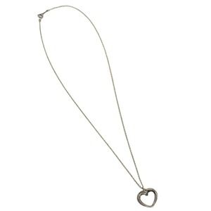 TIFFANY Co Open Heart Silver Necklace Choker